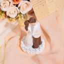 Wedding Cake Toppers Bride and Groom Gift, Hand-Painted Resin Sculpture of Embracing Bride and Groom, Romantic Gifts for Couples Anniversary Engagement Valentines Day Gift Ideas