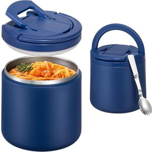 Itslife Soup Thermo for Hot Food Kids 20oz Lunch Containers with Buckle Lid Wide Mouth Hot Food Jar Vacuum Insulated Stainless Steel Bento Box Leakproof with Spoon