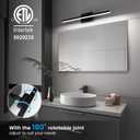VOLISUN Modern Bathroom Vanity Light 24 inch, Rotatable, 14W Dimmable 5CCT Led Bathroom Light Fixture Over Mirror, Black Bar Vanity Light for Bathroom Mirror Restroom-ETL Certificated
