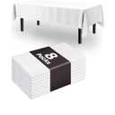 Pureegg Plastic Table Cloth Disposable 8 Pack, 54 x 108 Inch Table Cloths, Party, Picnic, Wedding, Decorative Tablecloths, Rectangle, White Plastic Cover, Leakproof & Sturdy, White