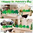 3 x St Patricks Day Wooden Shamrock Decoration, 4-Piece Set of St. Patrick's Day Tabletop or Tray Multi-Layer tiered tray decor Tray Decoration, shamrock decorations, Office Decor (Green02)