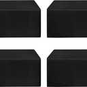 HolidayIdeas Fitted Black Tablecloths - 72 x 30 Inch - 4 Pack Rectangle Table Clothes for 6 Foot Tables, Polyester Fabric Table Cover for Vendor Booth, Parties, Holiday Dinner, Wedding, Trade Show