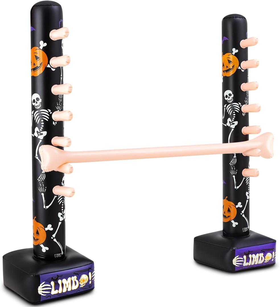 Threan Halloween Party Games Inflatable Limbo Game for Adults Easy Spooky Limbo Carnival Game Enhance Family Bonding for Indoor Outdoor Birthday Halloween Party Games Picnic Pool,Halloween