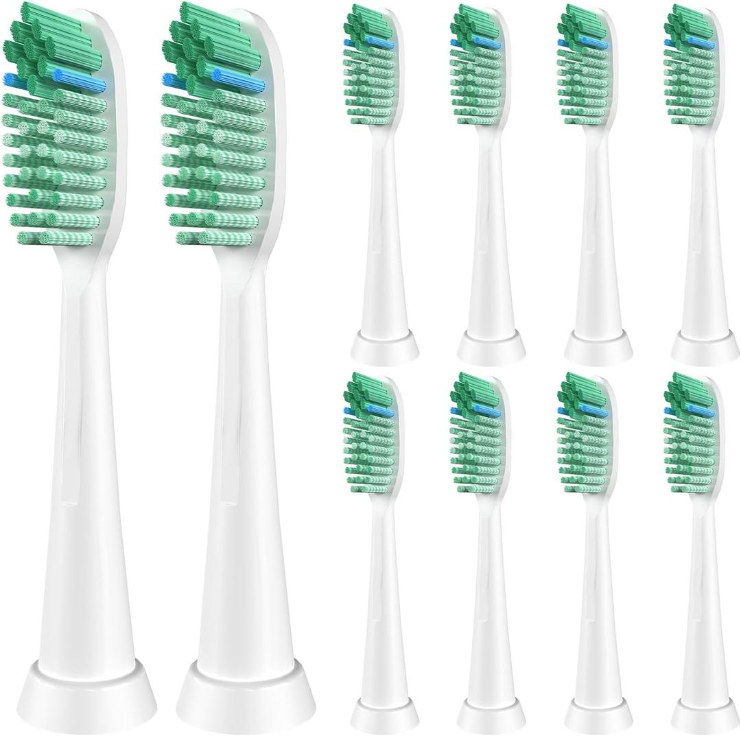 Toothbrush Replacement Whitening Heads Compatible with TAO Clean Sonic Electric Toothbrush - Brush Heads Refills, Medium Bristles, White