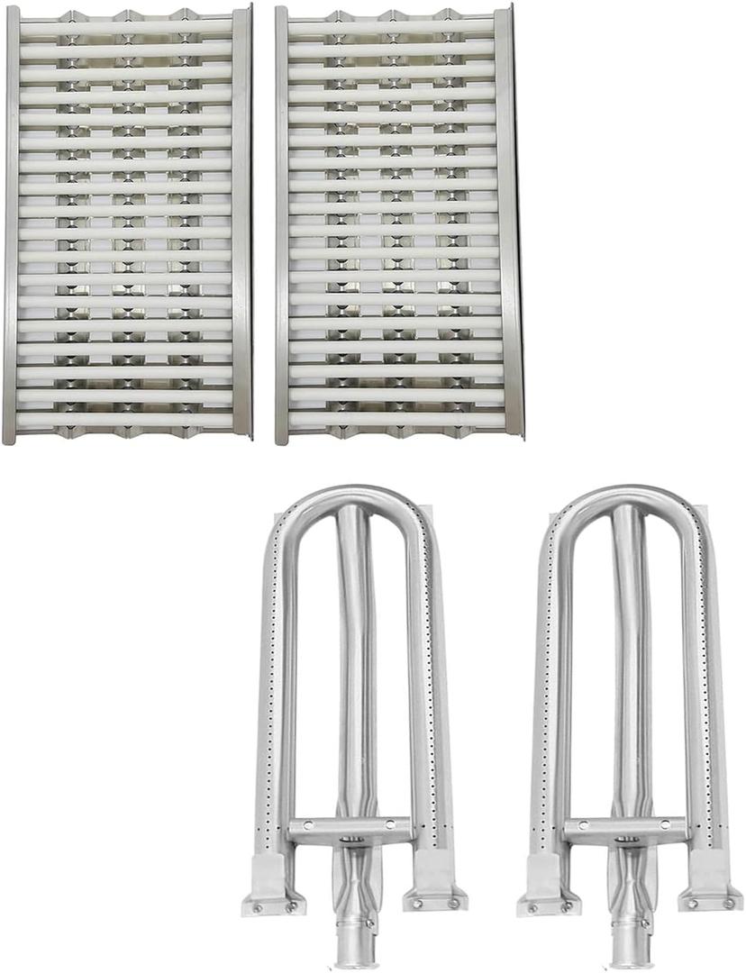 SN291A and SA2171 (2-Pack) 18 5/8" Stainless Steel Cooking Grid and Burner for DCS 27DBQ, 27DBQR, 27DBR, 27DSBQ, 27DSBQR, 27FSBQ, 27FSBQR, 36DBQ, 36DBQAR, 36DBQR.