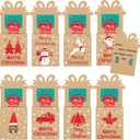 Cholemy 120 Pcs Bulk Christmas Gift Card Holder Christmas Money Gifts Card Sleeves Kraft Paper Gift Holder Santa Claus Elk Gnome Gingerbread Man for Cash Checks Birthday Xmas Greeting Cards