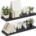 Black Floating Shelves for Wall 10 inch Deep, 36 x 10.3 x 1.8, Large Wall Shelves for Bedroom, Bathroom, Living Room, Kitchen, Office, Modern Shelf Home Decor with Invisible Bracket
