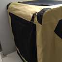 Amazon Basics Portable Folding Soft Dog Crate, Double Door, Collapsible Travel Kennel, Easy to Set Up, Sturdy, Secure, XL 42" x 31" x 31", Tan