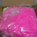 80s Outfit Costume Accessories for Women Neon T Shirt Tutu Skirt for Mardi Gras (X-Small, Fluorescent Green With Rose Red)