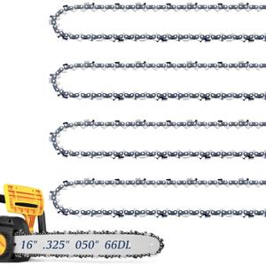 4 Pack 16 Inch Chainsaw Chain for Husqvarna .325" Pitch .050" Gauge 66 Drive Links, Fits Husqvarna 435, 430, Replacement 50184 08-66, 591095766, H23-66 and More