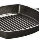 Lodge Square Cast Iron Grill Pan - Pre-Seasoned Square Skillet - Ridged Burger Grill Pan - Even Heat Distribution - PFAS-Free Non-Toxic Cookware - 10.5 Inches