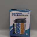 Large Pill Organizer with 7 Large Compartments - Portable Pill Dispenser for Travel, Anti-Mix Design & Wide Opening Design, Easy Access to Vitamin Dispenser, Includes 20 Blank Stickers (Black)