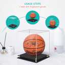 Basketball Display Case, Clear Acrylic Signed Basketball Case Stand Basketball Box Holder for Autographed Basketball Soccer for Boys Men Room Dcor Ideal Gift Athlete (No Assembly Required)