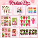 BenLouis 84 Pcs Strawberry Party Favors Berry Mini Coloring Books Bulk for Kids Classroom Strawberry Birthday Gift Party Candy Goodie Bag Fillers Fruit Gift Decor Pinata Prize Activity Supplies