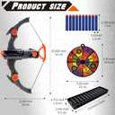 Toy Bow and Arrow for Nerf Gun Bullets, 12-Dart Clip Shot Foam Bullet Toy Archery Set with 36 Foam Darts 1 Goggle and Target, Birthday Gifts Party Game (Grey)