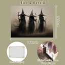 Framed Witch Wall Art Vintage Gothic Canvas Wall Art for Living Room Spooky Bathroom Decor Horror Witchy Painting Prints Mystical Dark Academia Wall Decor for Bedroom 12x16 Inch