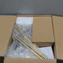 36" Gold Dining Room Light Fixture, No Assembly Required 6-Lights Kitchen Chandelier for Dining Room with White Fabric Shade, Chandelier Ceiling Light Fixture for Kitchen Island Bulb Not Included