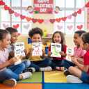 2 x HIDEGRASS Dinosaur Valentine's Day Cards for Kids Classroom, 30 Pack Valentine Cards with 36 Stickers & 30 Envelops, Valentines Gifts for Boys Girls (Red)