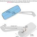 8mm/10mm Black Rectangle Motorcycle Rear view Side Mirrors for Cruiser Chopper Honda Kawasaki Suzuki Yamaha (Silver)