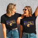 Women's Football Team T-Shirts - Vintage & Casual Short Sleeve Tees for Fans (Black, L)