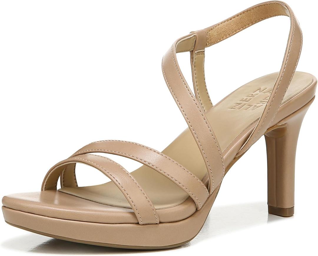 Naturalizer Women's Brenta Heeled Sandal Crème Brulee Beige 7.5 M