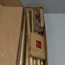 2 Pack Curtain Rods for Windows 48 to 84 Inch(4-7ft), 1 Inch Gold Adjustable Heavy Duty Curtain Rod Set, Modern Style Outdoor Drapery Rods for Patio Bedroom, Size 32"- 90"