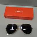 livho Sunglasses for Men Women Aviator Polarized Metal Mirror UV 400 Lens Protection (Gold Black)