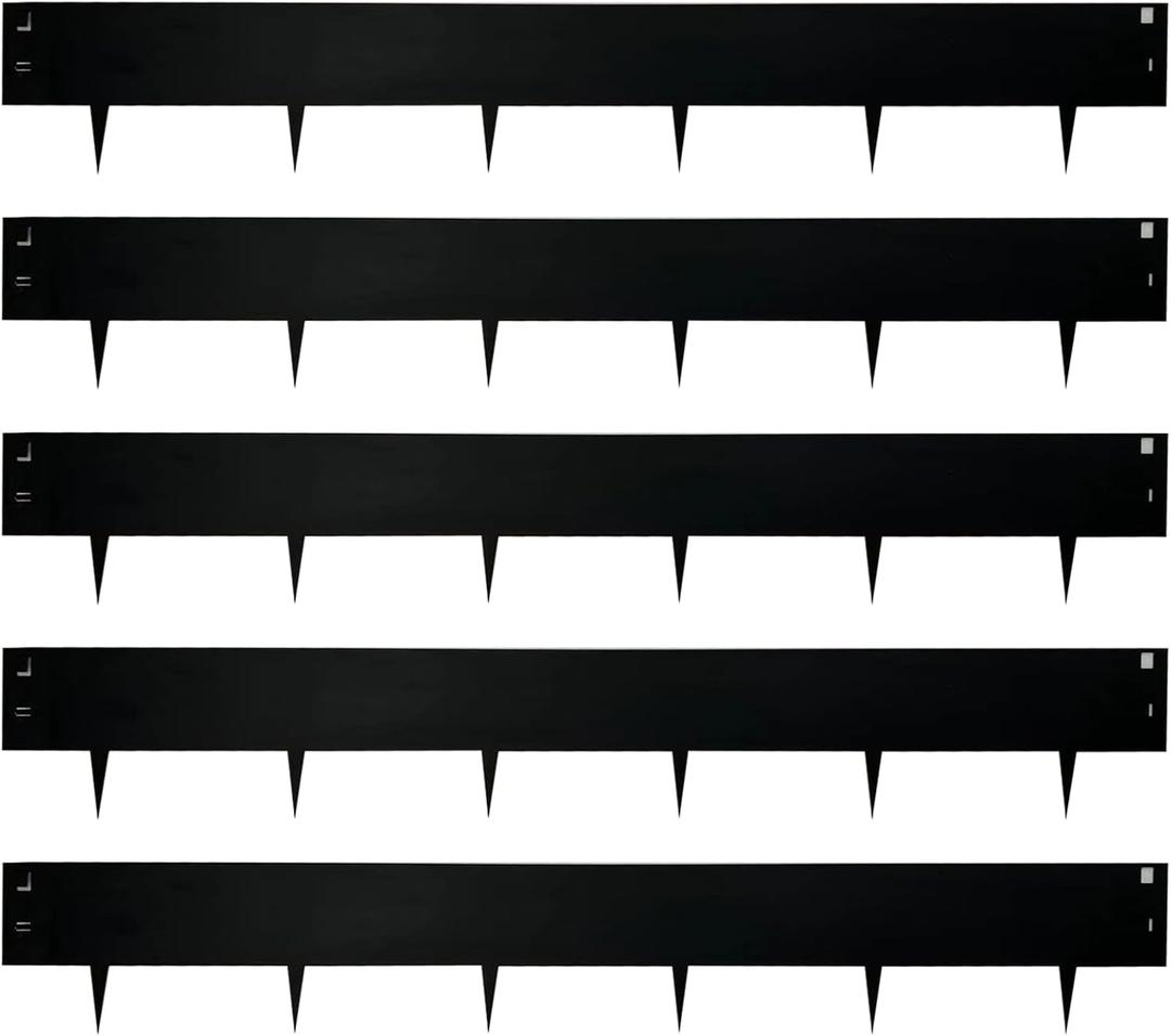 Metal Garden Edging 6"x39",16.25ft Length Galvanized Steel Landscape Edging,Black Flexible Sidewalk Lawn Edging Border for Garden,Lawn,Flowerbed (5 Pack)