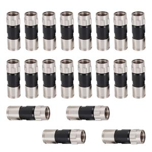 20 Pack RG6 Compression Connectors, 75 Ohm F Connector Inside Conductive Washer Design Weatherproof Coax Connector, Compatible for RG6 Dual, Tri Quad Shield Universal Cable TV Connectors