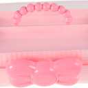 SAFIGLE Portable Pink Princess Jewelry Box for Girls Three Layers Hair Accessory Organizer with Ample Storage for Hair Clips and Bows Home School and Travel