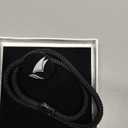 Wind Passion - Mens Bracelet, Durable Rope Wristband for Men, Versatile Pulseras Para Hombres - Waterproof, Magnetic Clasp, Ideal for Outdoor & Fashion (Medium ( Wrist size: 5.72 - 6.29 inch ), Black Magnet - Black Pearl)