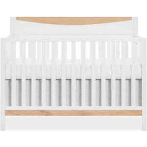 Dream On Me Emerson 5-in-1 Convertible Full-Size Baby Crib in White & Vintage Oak, GreenGuard Gold & JPMA, Converts to Toddler, Day, & Full-Size Bed, Non-Toxic Paint, Safe Sleep Environment, 54.8"L x 29"W x 42"H