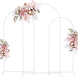 Putros Metal Arch Stand Gold Wedding Chiara Backdrop Stand Set of 3 (7.2FT,6.6FT,6FT) Square Arched Frame for Birthday Party Decoration
