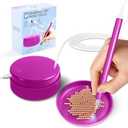 Electric Diamond Painting Pen - Electric Diamond Painting pen Lightweight Wax-Free Noise-Free Diamonds Art Pens Tool with Storage Tray Compatible with All Drill Bits Featuring Auto-Sleep Mode- Purple