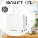 Honoson 100 Pcs Thicken White Mini Gift Bags with Handles, 3.9 x 4.7 x 2.4 Inch Small Paper Goodie Shopping Bags for Small Business Party Wedding Gift Wrap Valentine
