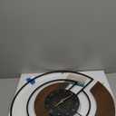 Modern Walnut Marble Dial Wall Clock, Large Wood Metal Frame Silent Non Ticking Wall Clocks for Living Room, Bedroom Decoration, Contemporary Home Wall Decor Gift Idea, 26.4 in