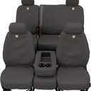 Covercraft Carhartt SeatSaver Custom Seat Covers | Fits 2014-19 Chevrolet Silverado/GMC Sierra 1500 (Old Body) & 2015-19 2500/3500 Crew Cab | 2nd Row 60/40 Bench Seat, Duck Weave Gravel