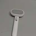 aumuca Cat Brush with Release Button, Cat Brushes for Indoor Cats Shedding, Cat Brush for Long or Short Haired Cats, Cat Grooming Brush Cat Comb for Kitten Rabbit Massage Removes Loose Fur (White)