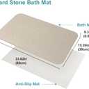 2 Pack Diatomaceous Earth Shower Mat, Stone Bath Mat, Nonslip Super Absorbent Fast-Drying Hard Bath Mat for Bathroom Shower Floor, 23.62 x 15.35 inch, Grey and White Pattern