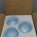 3 Pack Fixture Replacement Globe Shade, 6 Inch Diameter, E26 Base 1-5/8 Inch Fitter, Glass Globe Lampshade Cover for Pendant Wall Sconce Chandelier Vanity Light (3 Pack 6 Inch Blue Seeded Glass)