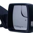 Passenger Right Side Door Mirror Power and Heated Glass with Signal Light and BLIS Puddle Light Manual Folding Textured Back Cover for RAM 1500 from 2019 to 2024, Large