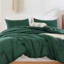 ROSGONIA Comforter Full Size for Girls Boys Teen, 3pcs (1 Dark Emerald Green Comforter & 2 Pillowcases), Soft Kids Comforter Sets All Season Dorm Bedding