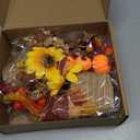 2 Pcs Thanksgiving Fall Table Decorations Centerpiece for Table Maple Leaf Fall Decor for Home Artificial Flower Pumpkin with Rattan Flower Basket for Indoor Thanksgiving Gifts(Vivid Style)