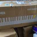 Donner 61 Key Keyboard Piano, Electric Piano Keyboard Kit with 249 Voices, 249 Rhythms - Includes Piano Stand, Stool, Microphone, Gift for Beginners, White (DEK-610S)