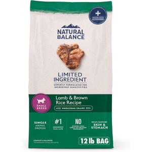Natural Balance Limited Ingredient Small-Breed Adult Dry Dog Food with Healthy Grains, Lamb & Brown Rice Recipe, 12 Pound (Pack of 1)