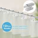 Shower Curtain and Liner, Sage Green Ombre Striped 3 in 1 Shower Curtain and PEVA Liner Set with 12 Rust-Resistant Metal Hooks, Waterproof Fabric Shower Curtains for Bathroom, 72 W x 72 H
