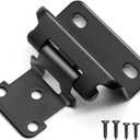 50 Pack 25 Pairs Black Semi Wrap Cabinet Hinges - 1/2 inch Overlay Self Closing Kitchen Cabinet Hinges, Modern/Contemporary/Industrial Style, Metal Material, Painted Finish