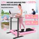 FUNMILY Upgrade Walking Pad Folding Treadmill with 12%/15% Incline & Handle Bar, 3.5HP Foldable Under Desk Compact Treadmills for Home/Office/Gym, 400+lb Capacity, Shock Absorption