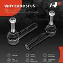 A-Premium 2 x Front Outer Tie Rod Ends, Compatible with Chrysler 200 11-14, Sebring 07-10, Dodge Avenger 08-14, Caliber 07-12, Journey 09-18, Jeep Compass 07-17, Patriot 07-17