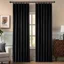 BGment Black Velvet Halloween Decor Curtains 90 Inches for Bedroom, Blackout Thermal Insulated Room Darkening Curtains with Back Tab and Rod Pocket for Living Room, Set of 2 Panels, 52 x 90 Inch